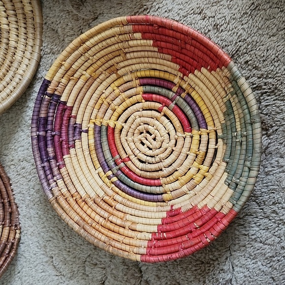 Handmade Coil Basket Bowls Lot of 4 Baskets - Picture 2 of 12